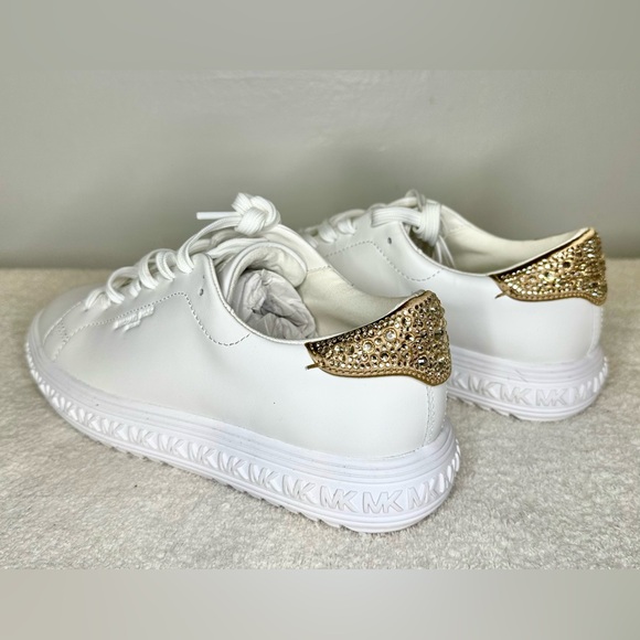 Michael Kors Women’s Grove Embellished Leather Sneaker - Size 6.5 - Picture 3 of 10
